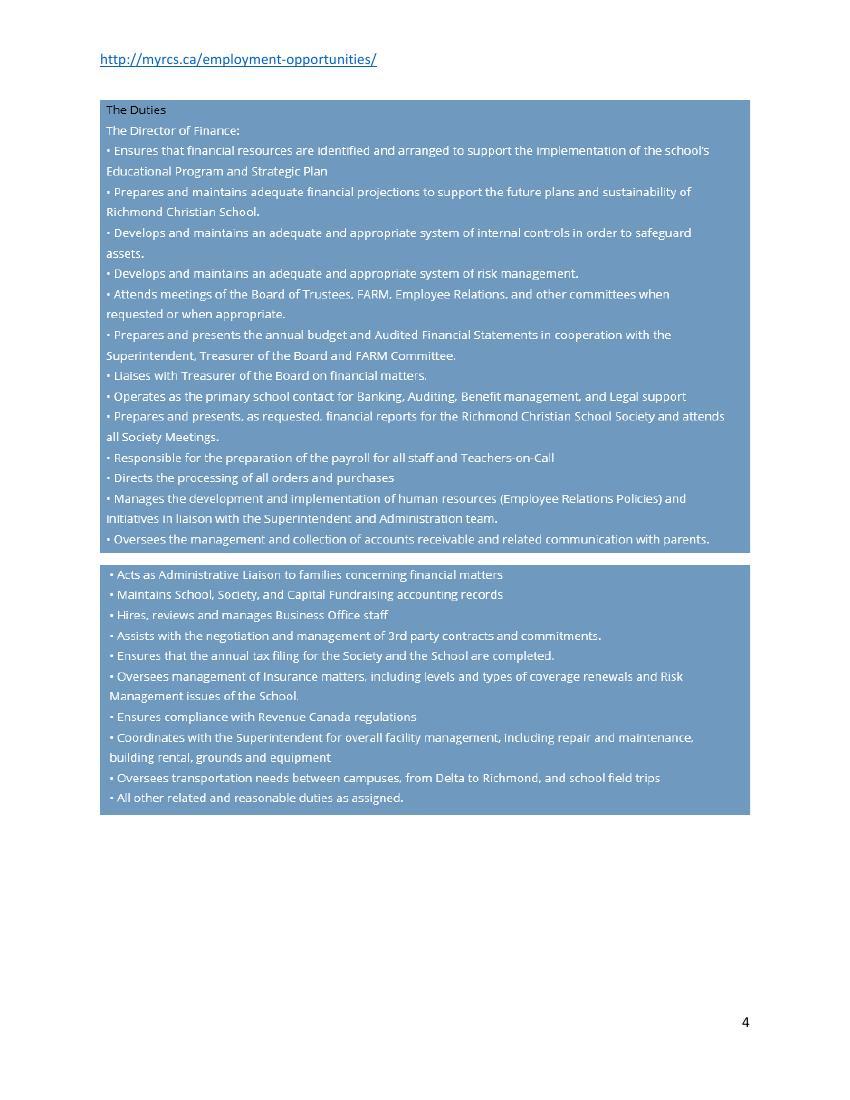 Job Description   RCS DoF 2016
